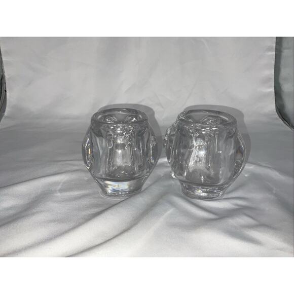 NEW 2 CRYSTAL SKULL SHAPE HALLOWEEN VOTIVE CANDLE HOLDERS DIAMOND STAR CORP - Picture 3 of 6